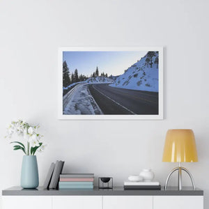 Framed Horizontal Poster Winter Mountain Road Art - Dipaliz - Posters Prints & Visual Artwork