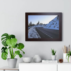 Framed Horizontal Poster Winter Mountain Road Art - Dipaliz - Posters Prints & Visual Artwork