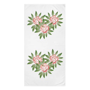 Rose Flowers Beach Towel – Mink Cotton - Dipaliz - Towels