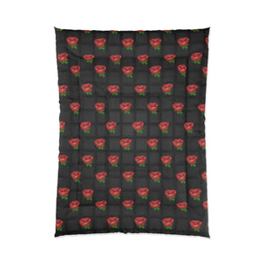 Rose Comforter – Black Weaved Background - Dipaliz - Quilts & Comforters
