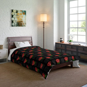 Rose Comforter – Black Weaved Background - Dipaliz - Quilts & Comforters