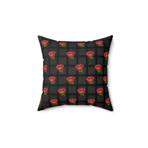 Polyester Square Pillow – Black Weaved Background - Dipaliz - Throw Pillows