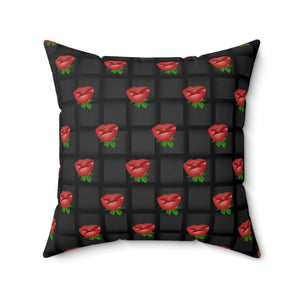 Polyester Square Pillow – Black Weaved Background - Dipaliz - Throw Pillows