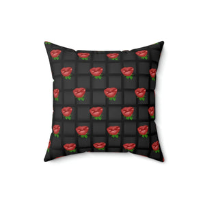 Polyester Square Pillow – Black Weaved Background - Dipaliz - Throw Pillows