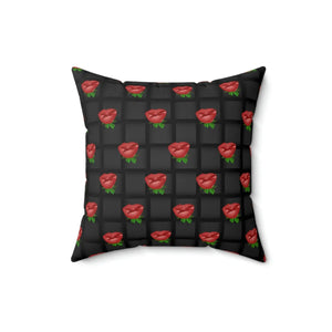 Polyester Square Pillow – Black Weaved Background - Dipaliz - Throw Pillows