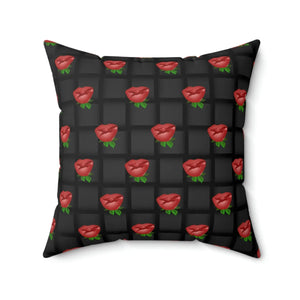 Polyester Square Pillow – Black Weaved Background - Dipaliz - Throw Pillows