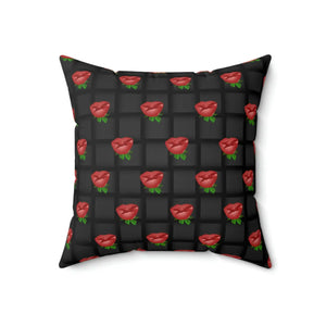 Polyester Square Pillow – Black Weaved Background - Dipaliz - Throw Pillows