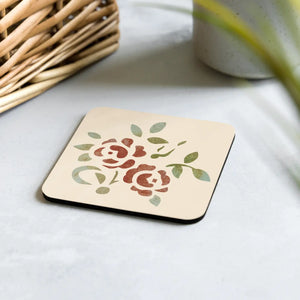 Rose Bliss Cork Back Coasters Heat Resistant Dipaliz