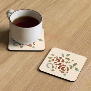 Rose Bliss Cork Back Coasters Heat Resistant Dipaliz