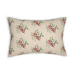 Spun Polyester Lumbar Pillow - Rose Design Included - Dipaliz - 20’’ × 14’’ - Pillows