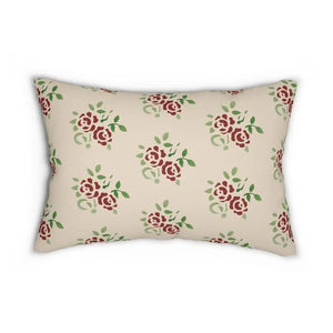 Spun Polyester Lumbar Pillow - Rose Design Included - Dipaliz - 20’’ × 14’’ - Pillows