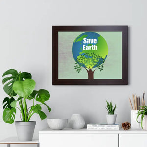 Save Earth Framed Horizontal Poster - Eco Art Decor - Dipaliz - Posters Prints & Visual Artwork