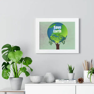 Save Earth Framed Horizontal Poster - Eco Art Decor - Dipaliz - Posters Prints & Visual Artwork