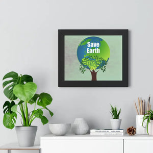 Save Earth Framed Horizontal Poster - Eco Art Decor - Dipaliz - Posters Prints & Visual Artwork