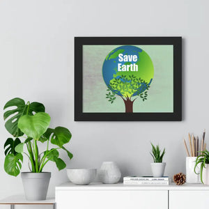 Save Earth Framed Horizontal Poster - Eco Art Decor - Dipaliz - Posters Prints & Visual Artwork