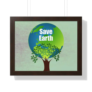 Save Earth Framed Horizontal Poster - Eco Art Decor - Dipaliz - Posters Prints & Visual Artwork