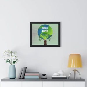 Save Earth Framed Horizontal Poster - Eco Art Decor - Dipaliz - Posters Prints & Visual Artwork