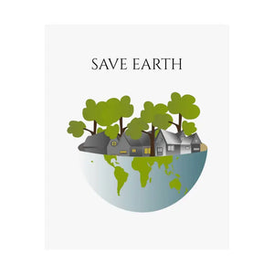 Save Earth Satin Posters 210gsm Premium Quality - Dipaliz - 9″ x 11″ - Prints & Visual Artwork