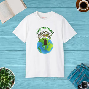 T-shirt - Save the Planet Ultra Cotton Unisex Tee - Dipaliz White / s