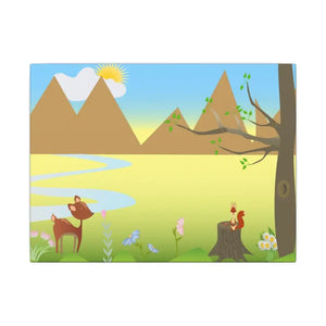 Canvas - Matte Wall Art - Squirrel Deer Forest Scene - Dipaliz 12’’ x 9’’ (horizontal) / 0.75’’