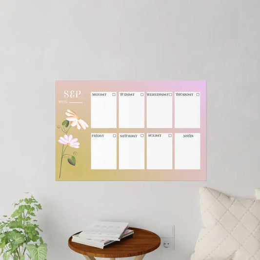 Beautify your Space with Durable September Planner Wall Decals - 36’’ x 24’’ Decal