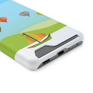 Adventurous Ship with Air Balloon Card Holder Phone Case - Dipaliz - Mobile Cases
