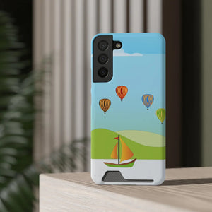 Adventurous Ship with Air Balloon Card Holder Phone Case - Dipaliz - Mobile Cases