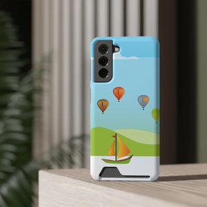 Adventurous Ship with Air Balloon Card Holder Phone Case - Dipaliz - Mobile Cases