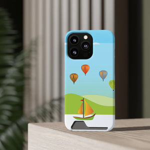 Adventurous Ship with Air Balloon Card Holder Phone Case - Dipaliz - Mobile Cases