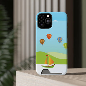 Adventurous Ship with Air Balloon Card Holder Phone Case - Dipaliz - Mobile Cases