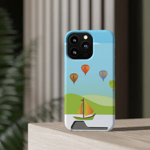 Adventurous Ship with Air Balloon Card Holder Phone Case - Dipaliz - Mobile Cases