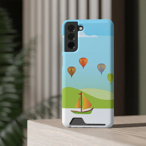 Adventurous Ship with Air Balloon Card Holder Phone Case - Dipaliz - Mobile Cases