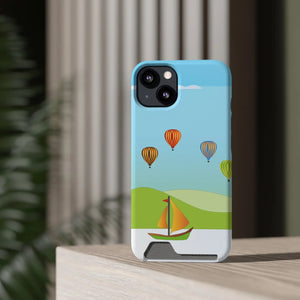 Adventurous Ship with Air Balloon Card Holder Phone Case - Dipaliz - Mobile Cases