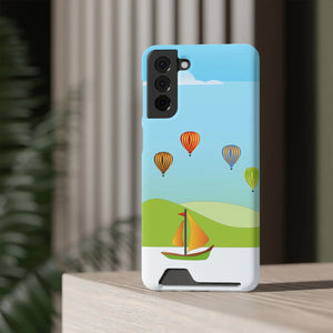 Adventurous Ship with Air Balloon Card Holder Phone Case - Dipaliz - Mobile Cases