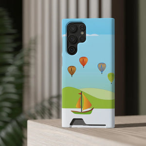 Adventurous Ship with Air Balloon Card Holder Phone Case - Dipaliz - Mobile Cases
