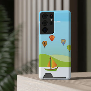 Adventurous Ship with Air Balloon Card Holder Phone Case - Dipaliz - Mobile Cases