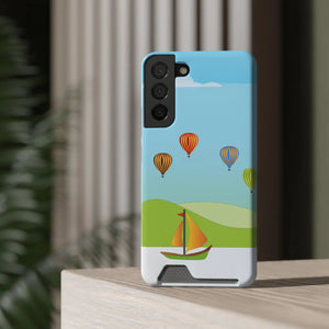 Adventurous Ship with Air Balloon Card Holder Phone Case - Dipaliz - Mobile Cases