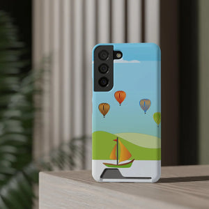 Adventurous Ship with Air Balloon Card Holder Phone Case - Dipaliz - Mobile Cases