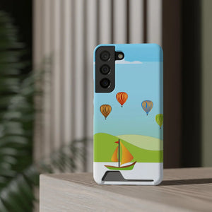 Adventurous Ship with Air Balloon Card Holder Phone Case - Dipaliz - Mobile Cases