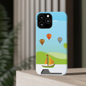 Adventurous Ship with Air Balloon Card Holder Phone Case - Dipaliz - Mobile Cases