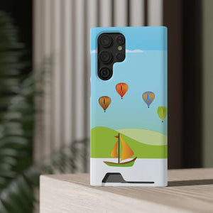Adventurous Ship with Air Balloon Card Holder Phone Case - Dipaliz - Mobile Cases