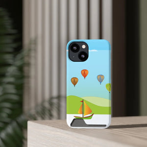 Adventurous Ship with Air Balloon Card Holder Phone Case - Dipaliz - Mobile Cases