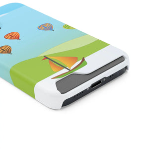 Adventurous Ship with Air Balloon Card Holder Phone Case - Dipaliz - Mobile Cases
