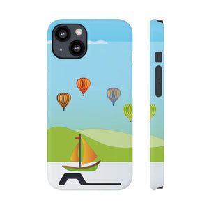 Adventurous Ship with Air Balloon Card Holder Phone Case - Dipaliz - Mobile Cases