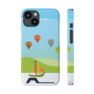 Adventurous Ship with Air Balloon Card Holder Phone Case - Dipaliz - Mobile Cases