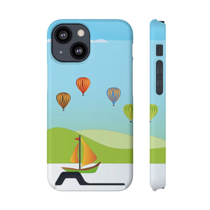 Adventurous Ship with Air Balloon Card Holder Phone Case - Dipaliz - Mobile Cases