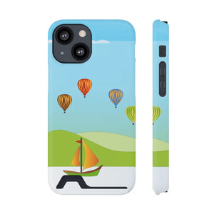 Adventurous Ship with Air Balloon Card Holder Phone Case - Dipaliz - Mobile Cases