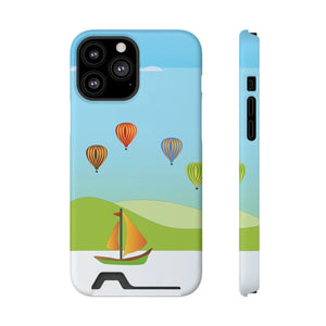 Adventurous Ship with Air Balloon Card Holder Phone Case - Dipaliz - Mobile Cases