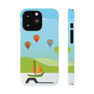 Adventurous Ship with Air Balloon Card Holder Phone Case - Dipaliz - Mobile Cases