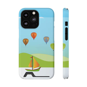 Adventurous Ship with Air Balloon Card Holder Phone Case - Dipaliz - Mobile Cases